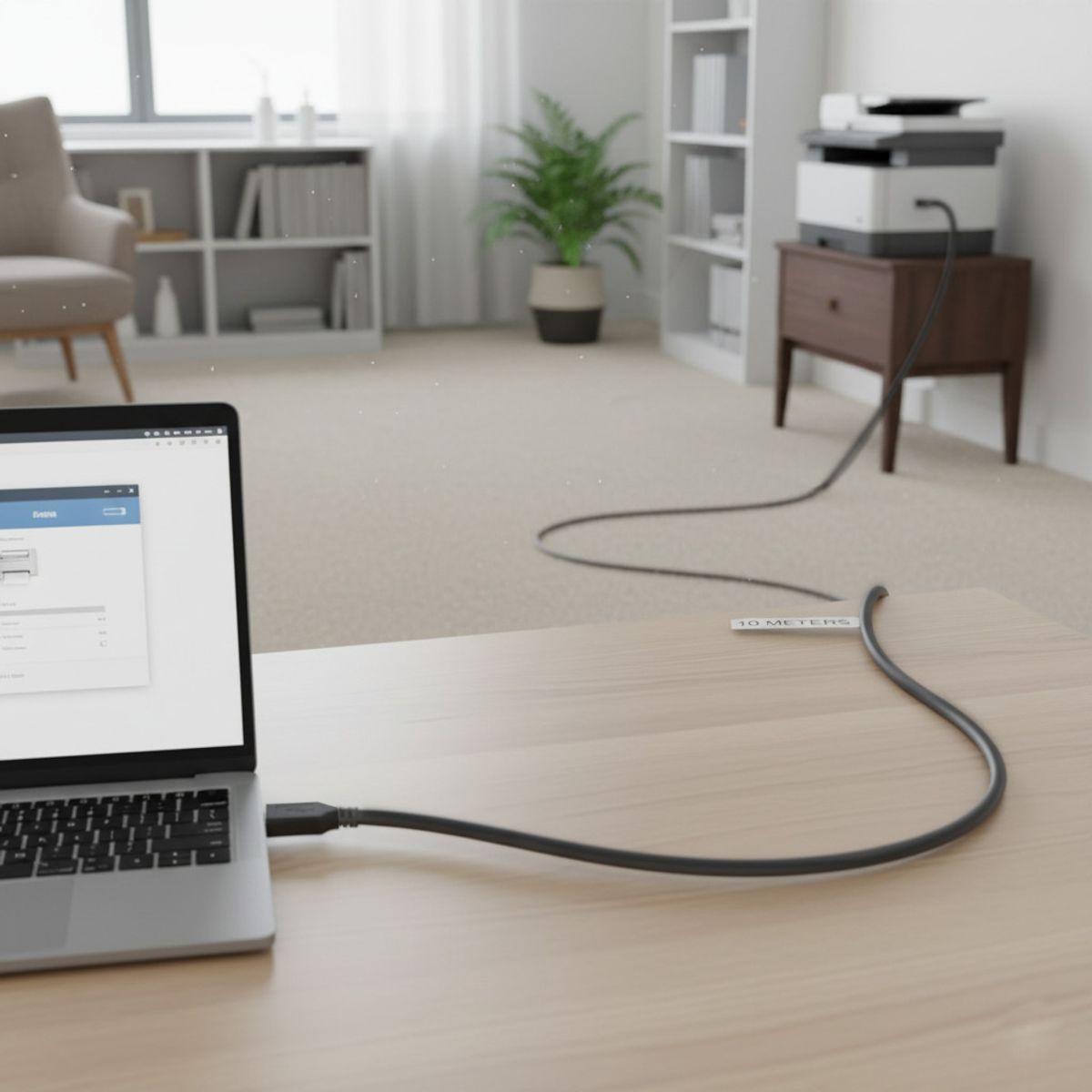 GENERICO - Cable Usb Para Impresora Epson Hp Canon Xerox Brother 500cm 5 mt