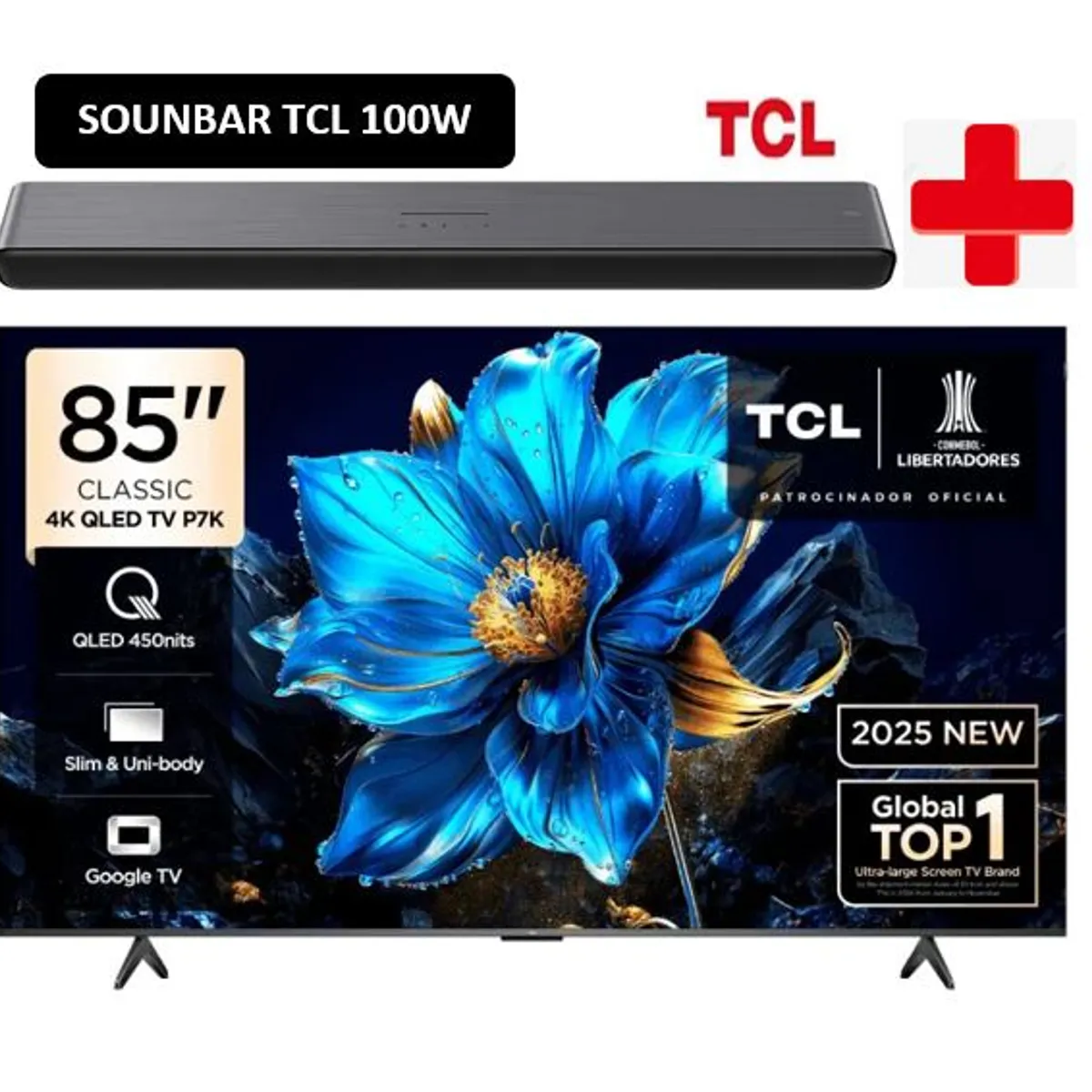 TCL - Televisor Smart UHD 4K 85 TCL QLED 85P7K+ SOUNDBAR TCL
