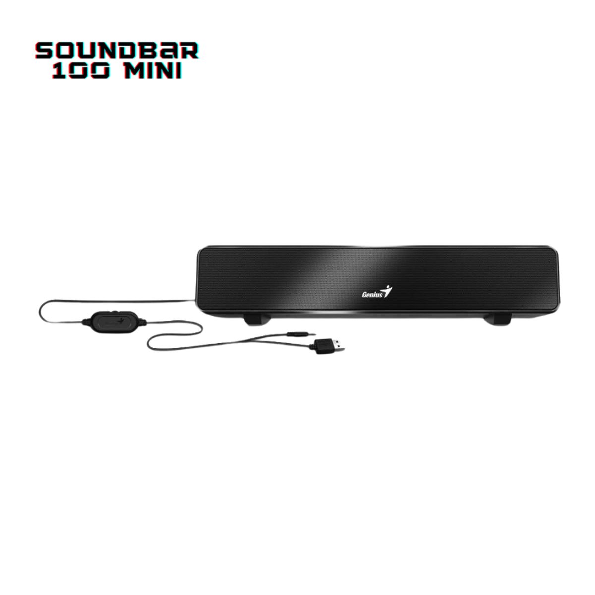 GENIUS - Genius Mini SoundBar 100 Parlante Alámbrico - Negro