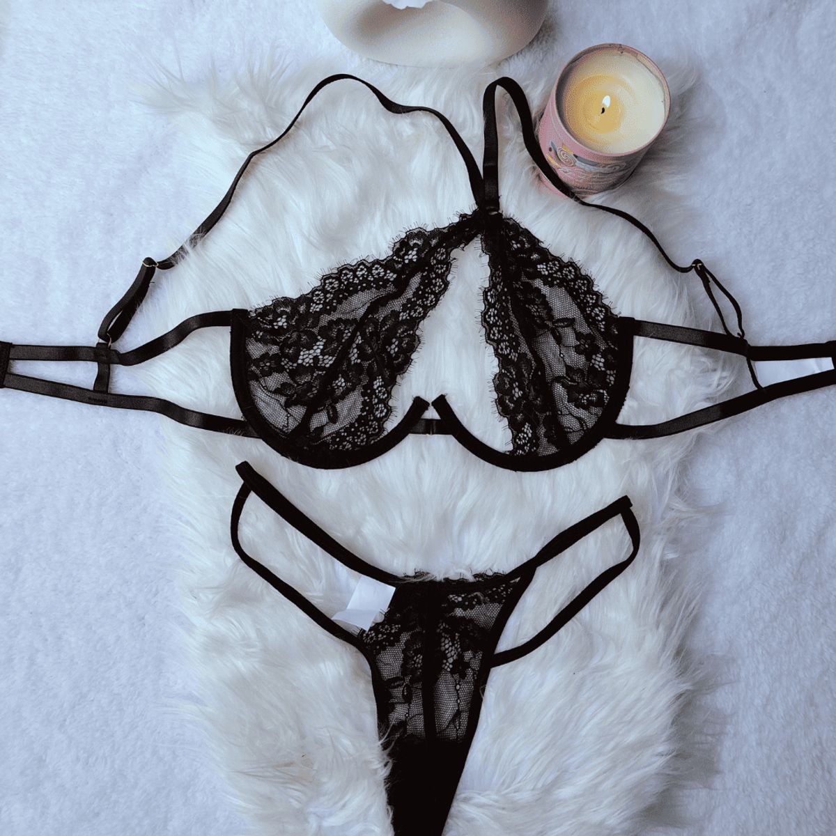 GENERICO - Set de Lencería negro para mujer S - DIANA