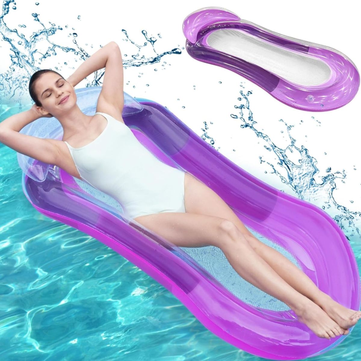 GENERICO - CAMA FLOTANTE DE AGUA INFLABLE -FUCSIA