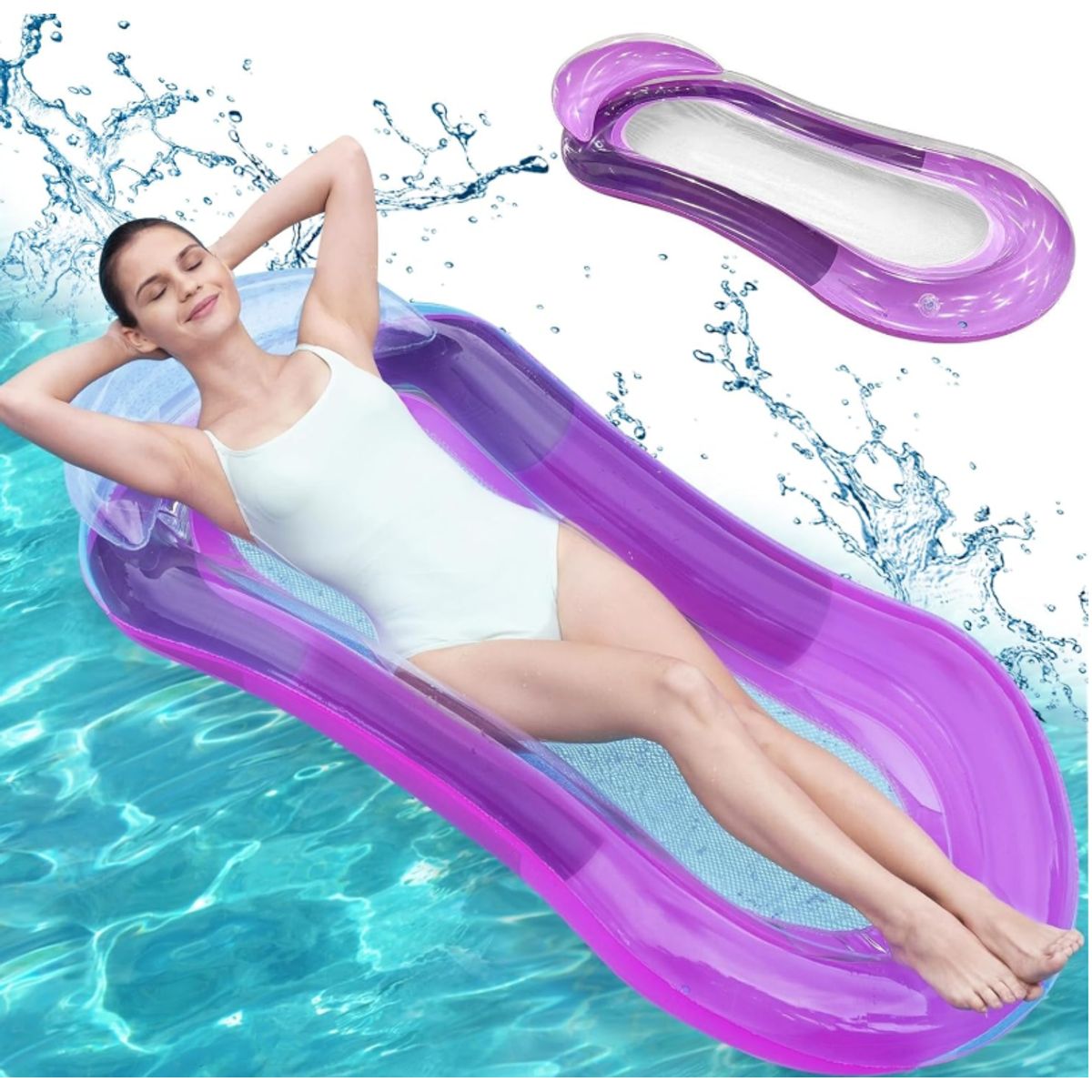 GENERICO - CAMA FLOTANTE DE AGUA INFLABLE -FUCSIA