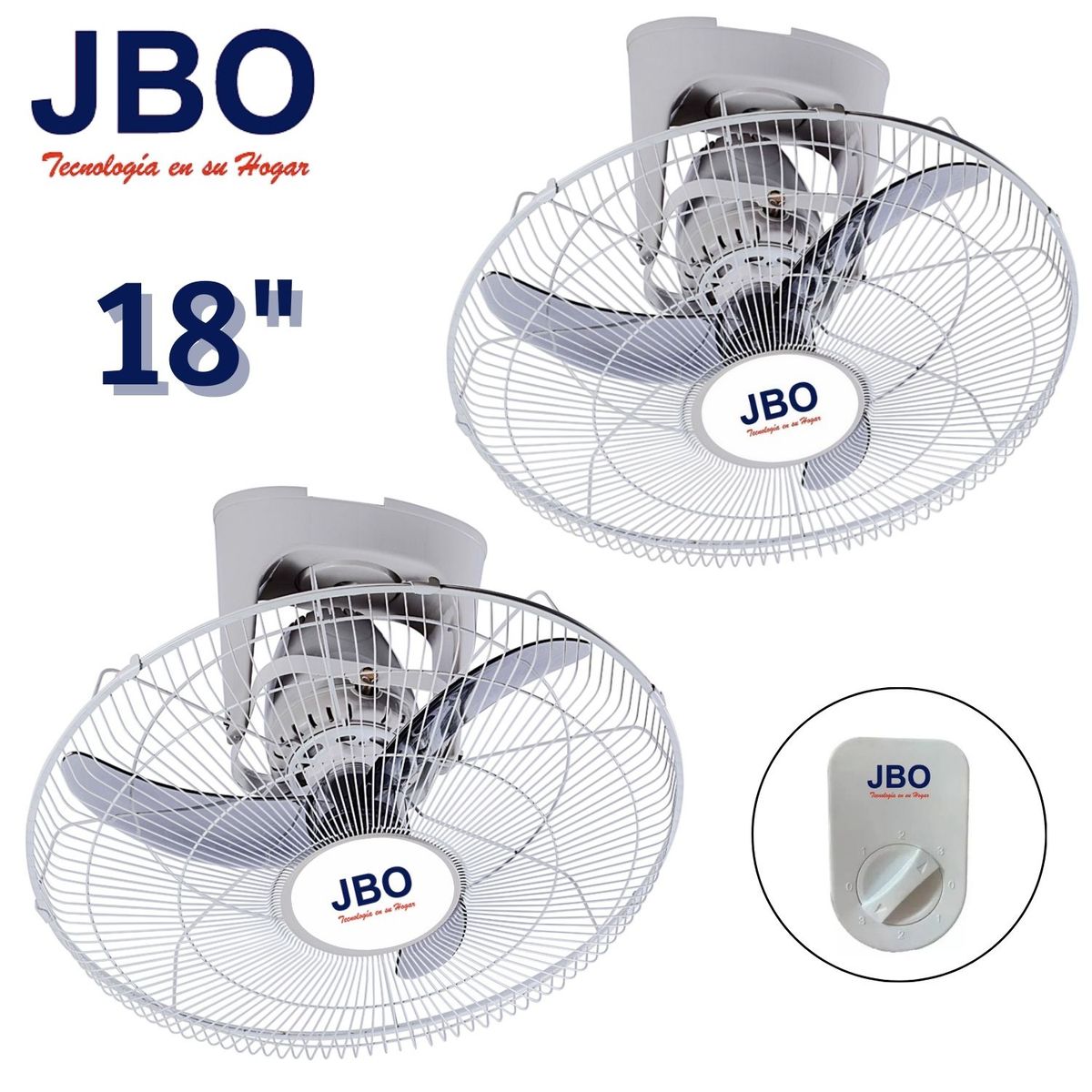 GENERICO - Pack Ventiladores de Techo Industrial JBO 185T Orbital 18" 3 aspas