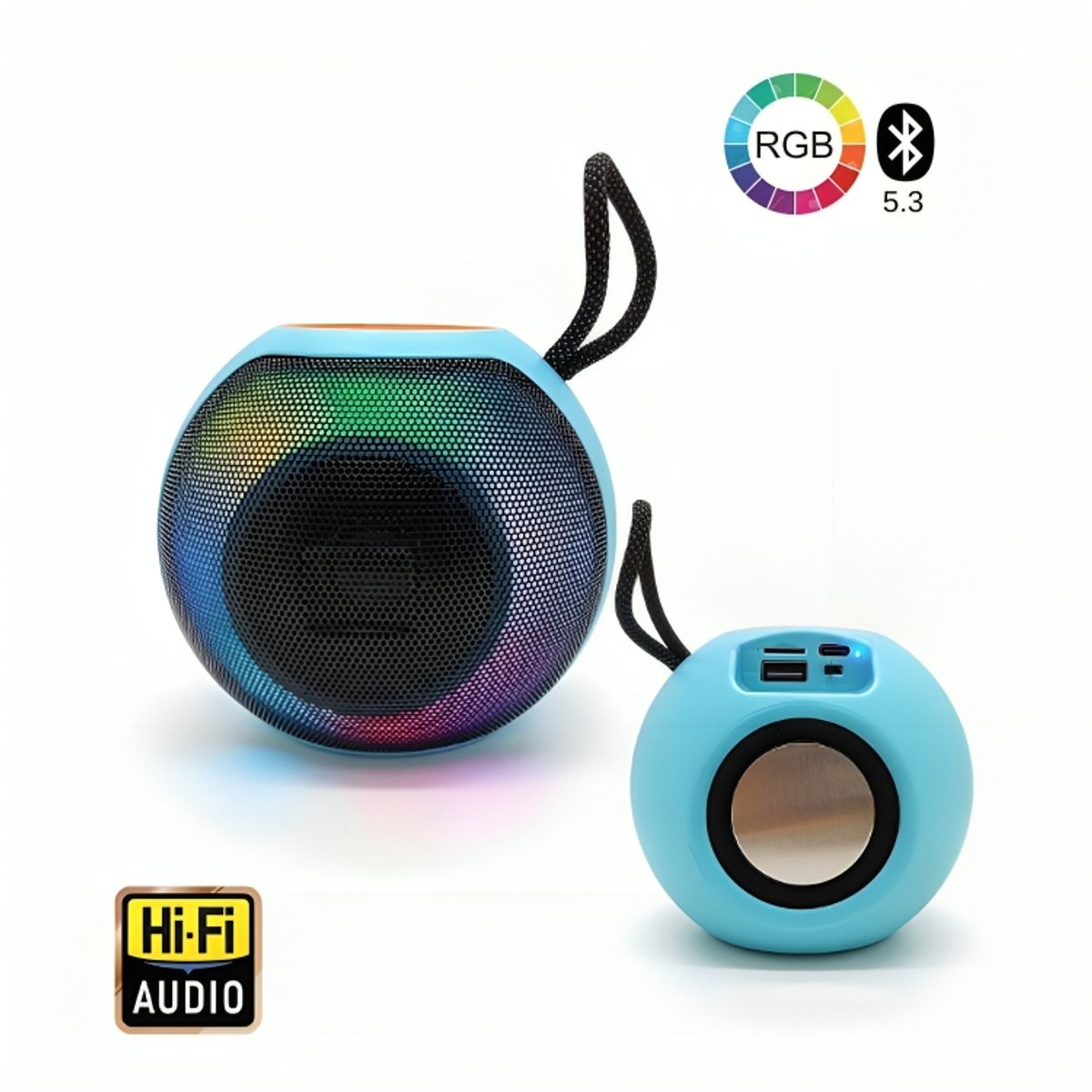 GENERICO - Parlante con Bluetooth Luces LED Altavoz Inalámbrico Portátil X-811