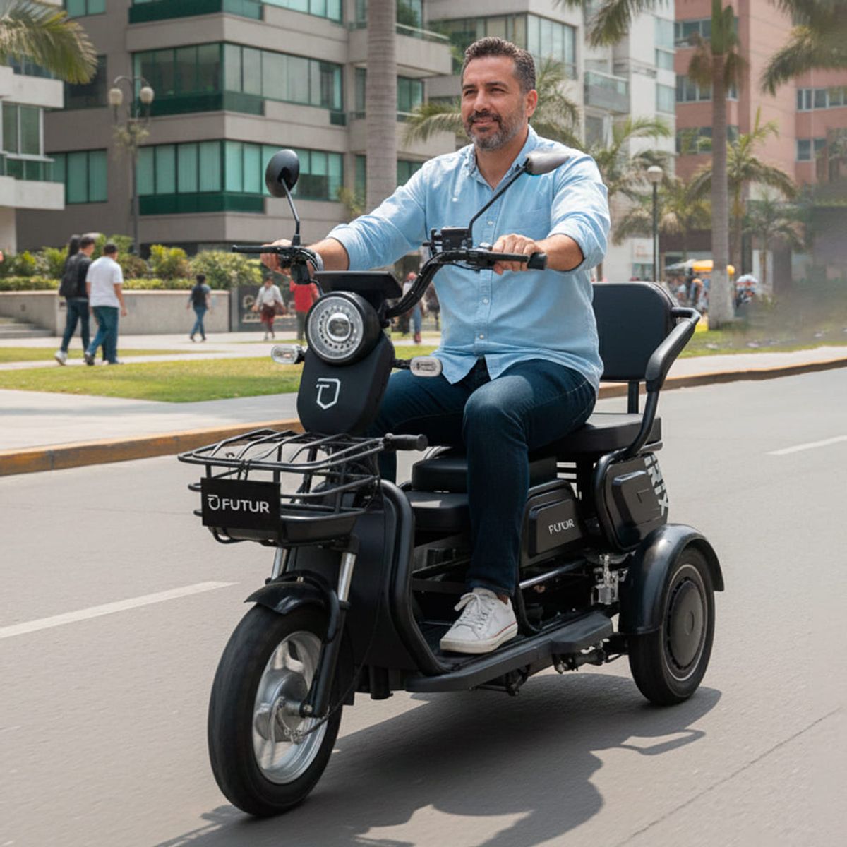 FUTUR - Trimoto Electrica Convertible Futur Irix Negro Motor 600w