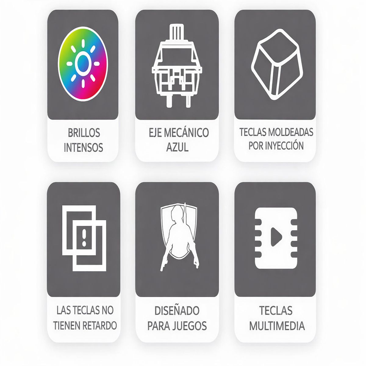 SEISA - Teclado Mecánico Gamer retroiluminado RGB 104 Teclas con 26 Teclas Anti-Ghosting