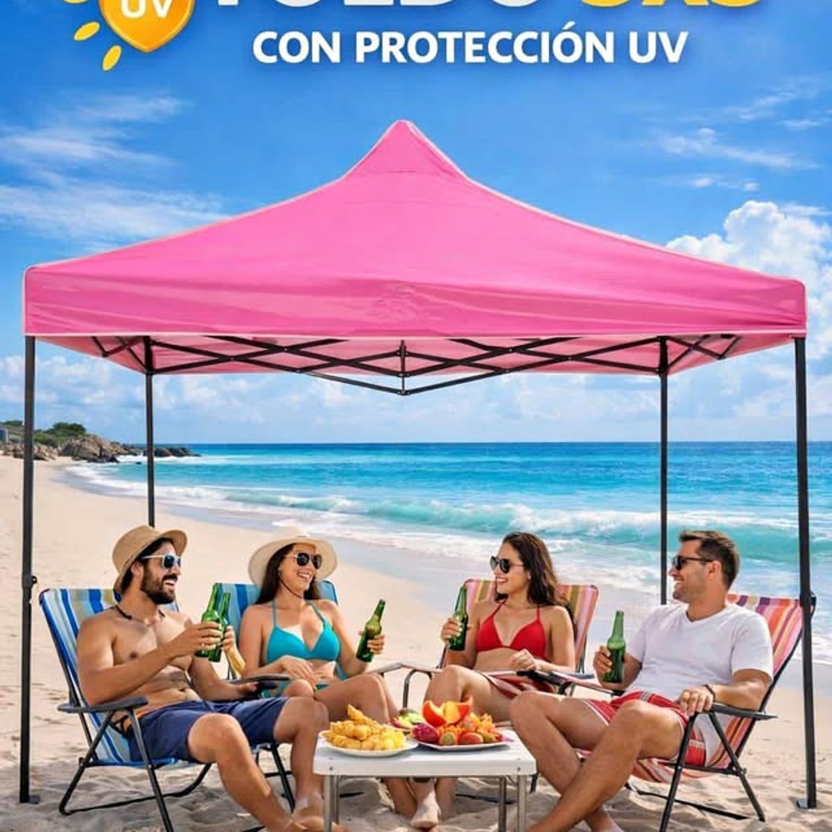 Carpa Toldo 3x3 Plegable Reforzado Impermeable Eventos, marca GENERICO - Foto Principal