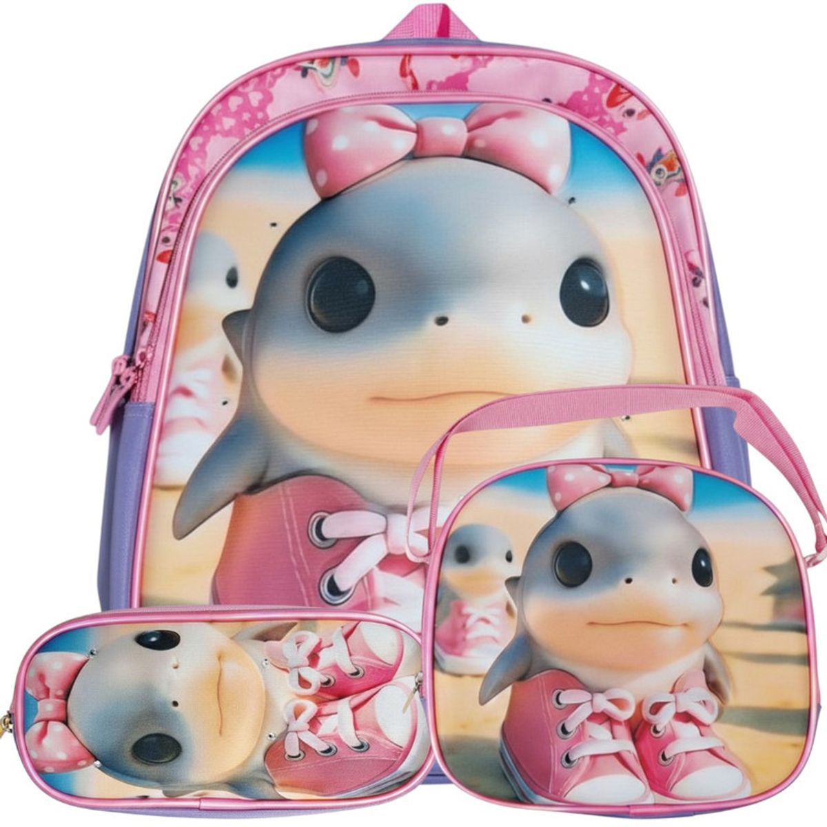 GENERICO - Mochila Escolar Pack 3 en 1 Brainrot Italiano Tralalerita