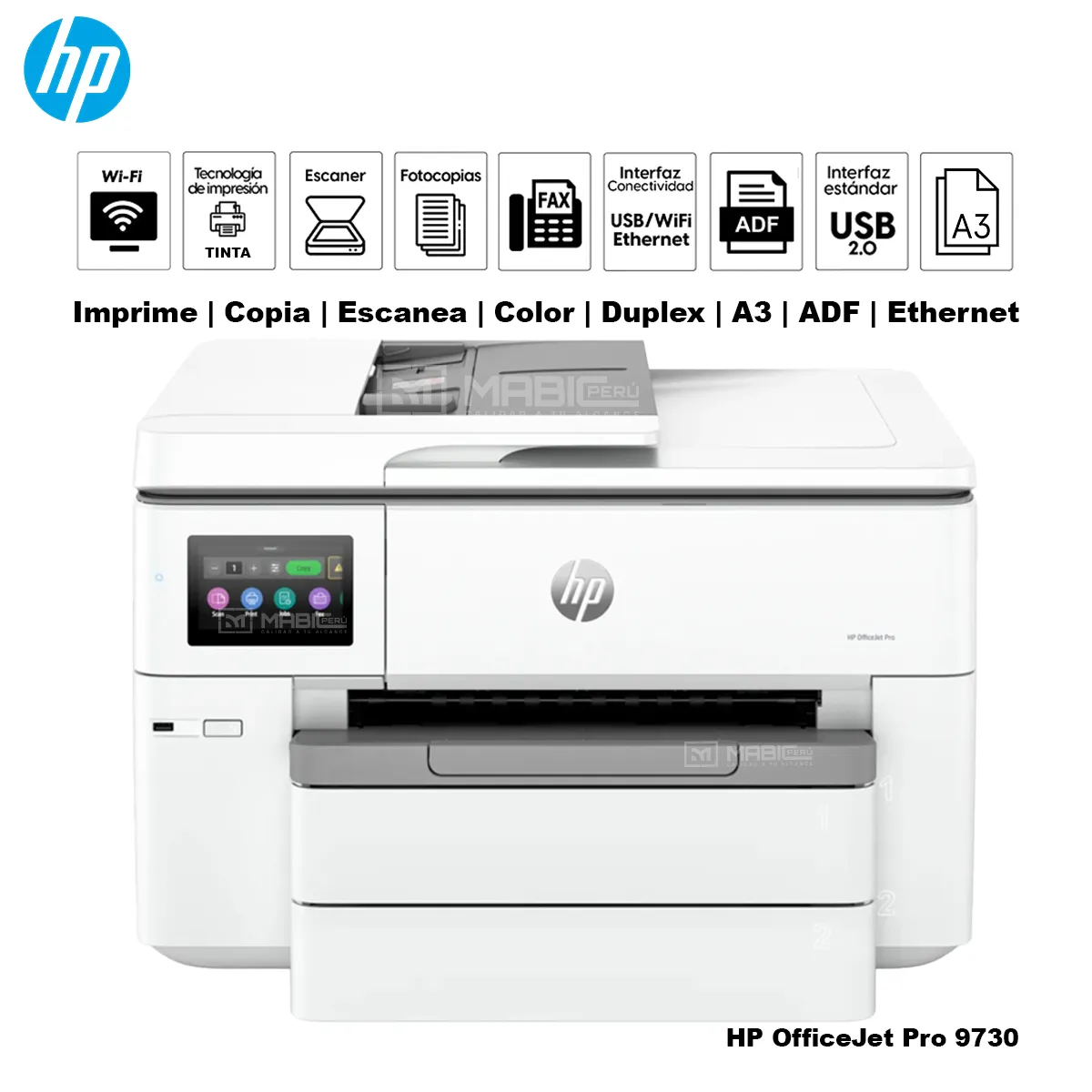 HP - Impresora Multifuncional Hp OfficeJet Pro 9730 A3 Duplex WIFI ADF