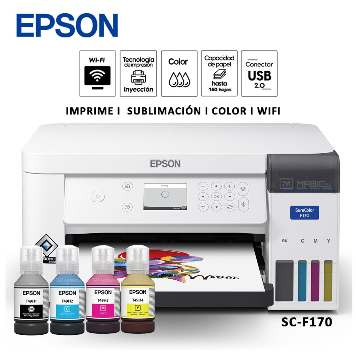 EPSON - Impresora de Sublimacion Epson SureColor SC-F170 WIFI USB