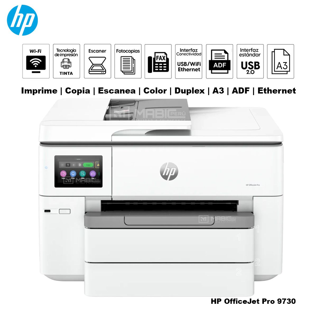 HP - Impresora Multifuncional Hp OfficeJet Pro 9730 A3 Duplex WIFI ADF