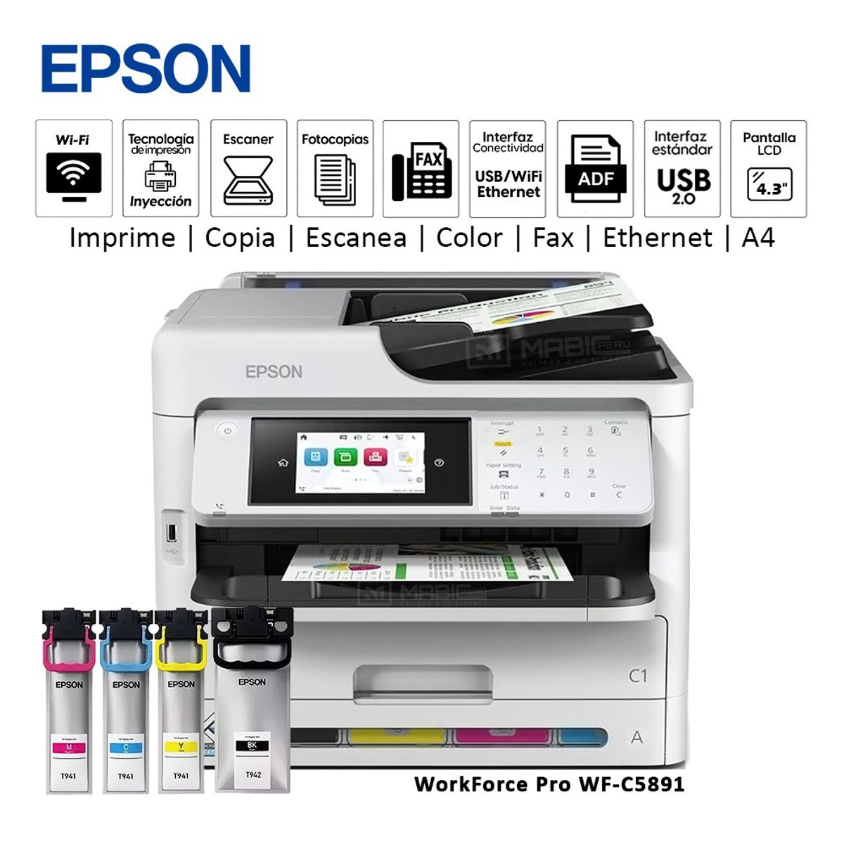EPSON - Impresora Multifuncional Epson WorkForce Pro WF-5891 Duplex WIFI ADF