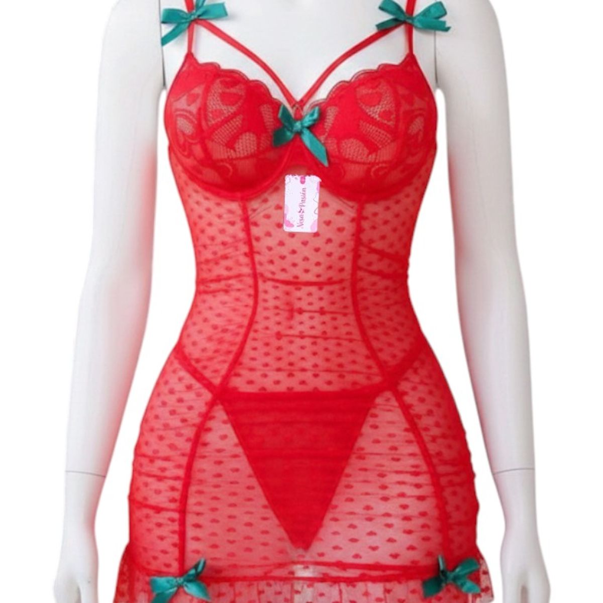 GENERICO - BABYDOLL LENCERIA DE ENCAJE PARA DAMAS PIJAMA SEXY TALLA XL