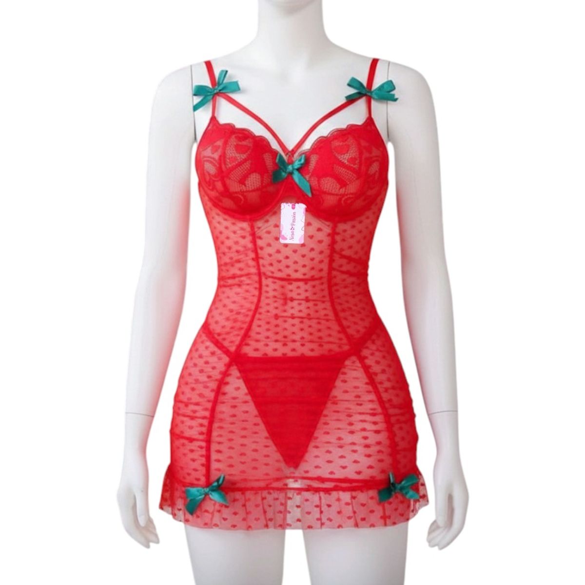 GENERICO - BABYDOLL LENCERIA DE ENCAJE PARA DAMAS PIJAMA SEXY TALLA XL