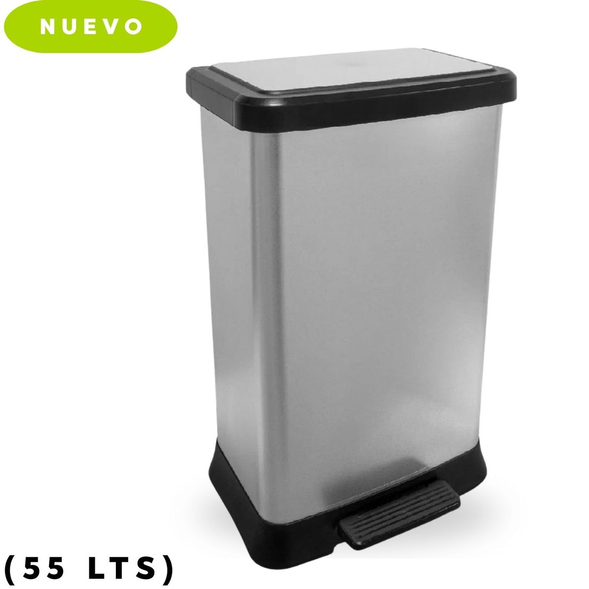 Papelera de Polipropileno LEXUSS Metalizado 55 LTS-REY, marca REY - Foto Principal