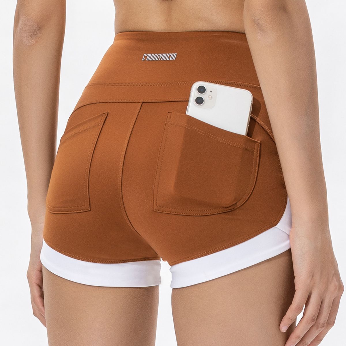 TIOZONEY - Pantalones cortos para mujer - Marrón