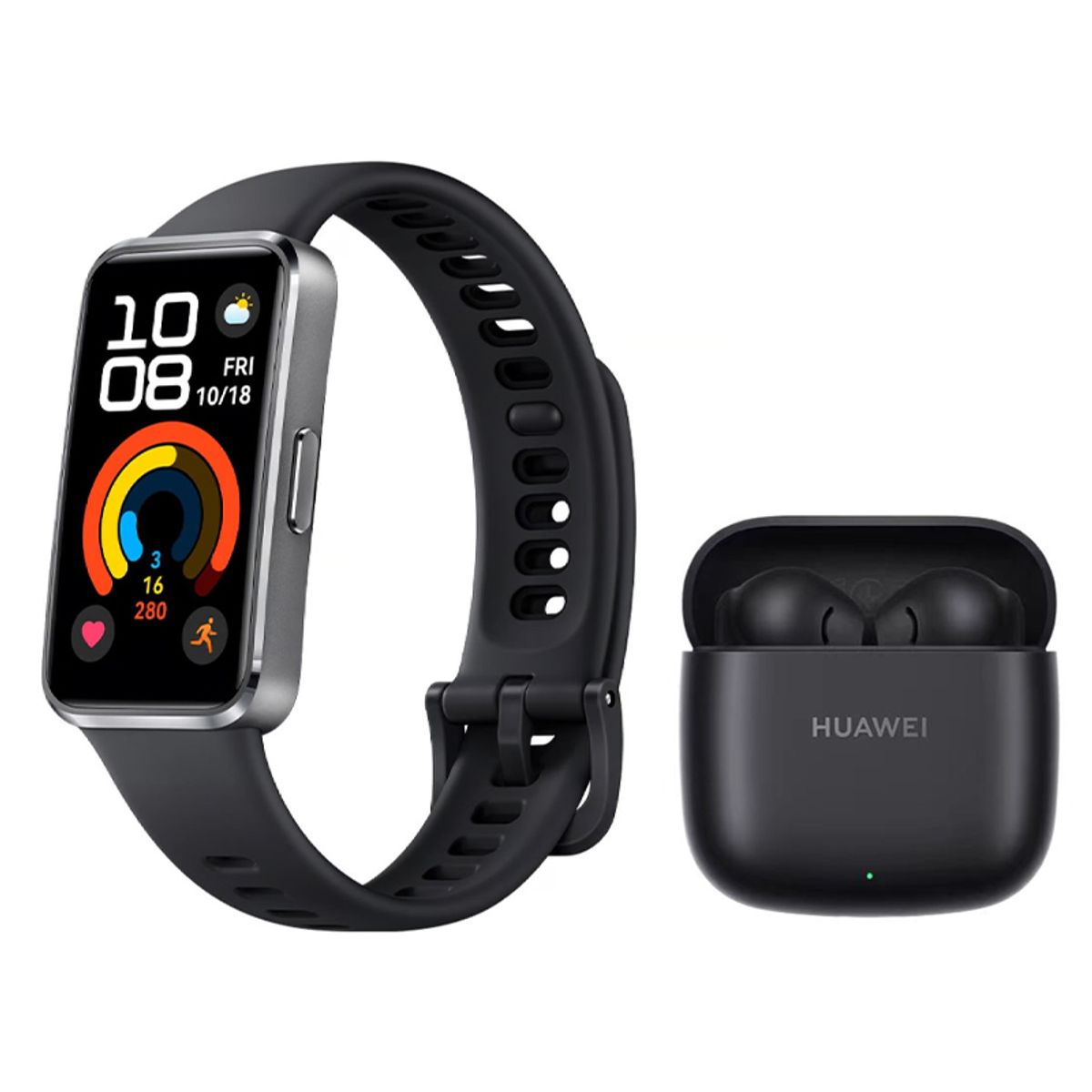HUAWEI - Huawei Band 10 Reloj inteligente Negro y Audifonos HUAWEI FreeBuds SE 2 Negro