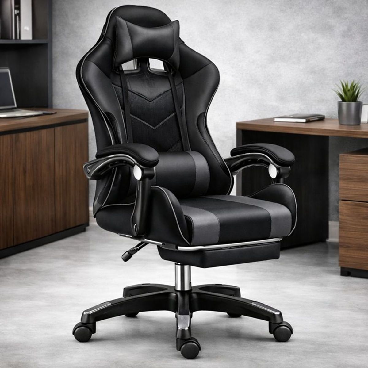 GENERICO - Silla Gamer Ergonomica Luces LED RGB Bluetooth Speaker