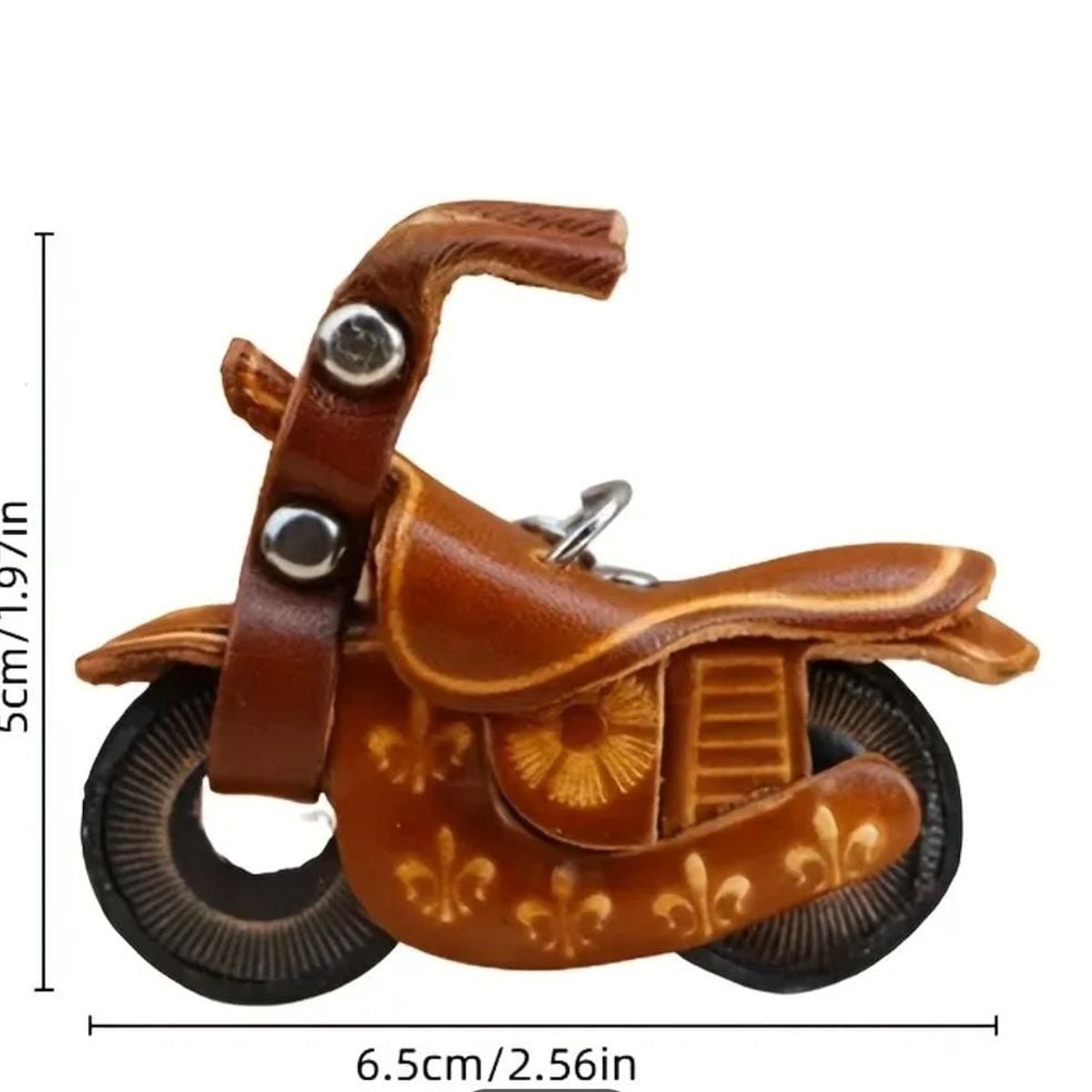 GENERICO - LLAVERO DE MOTOCICLETA MINI DE PIEL CUERO PU DE ALTA GAMMA