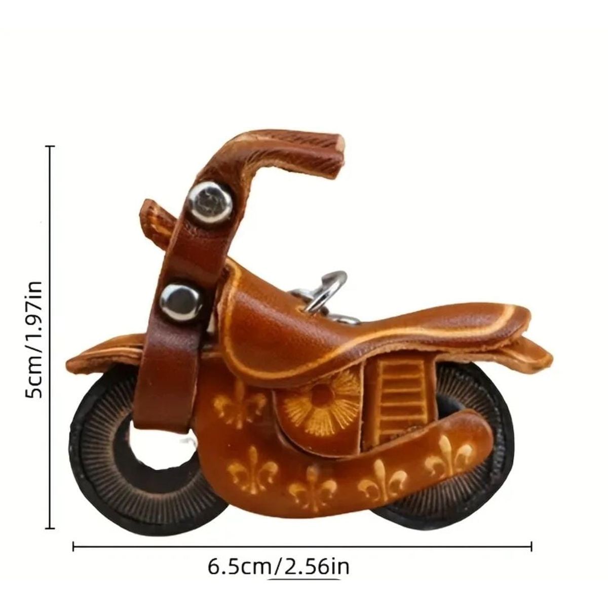 GENERICO - LLAVERO DE MOTOCICLETA MINI DE PIEL CUERO PU DE ALTA GAMMA