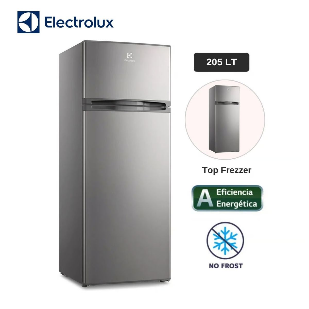 ELECTROLUX - Refrigeradora Electrolux 205L Dos Puertas ERTY20GHZHVI - Gris