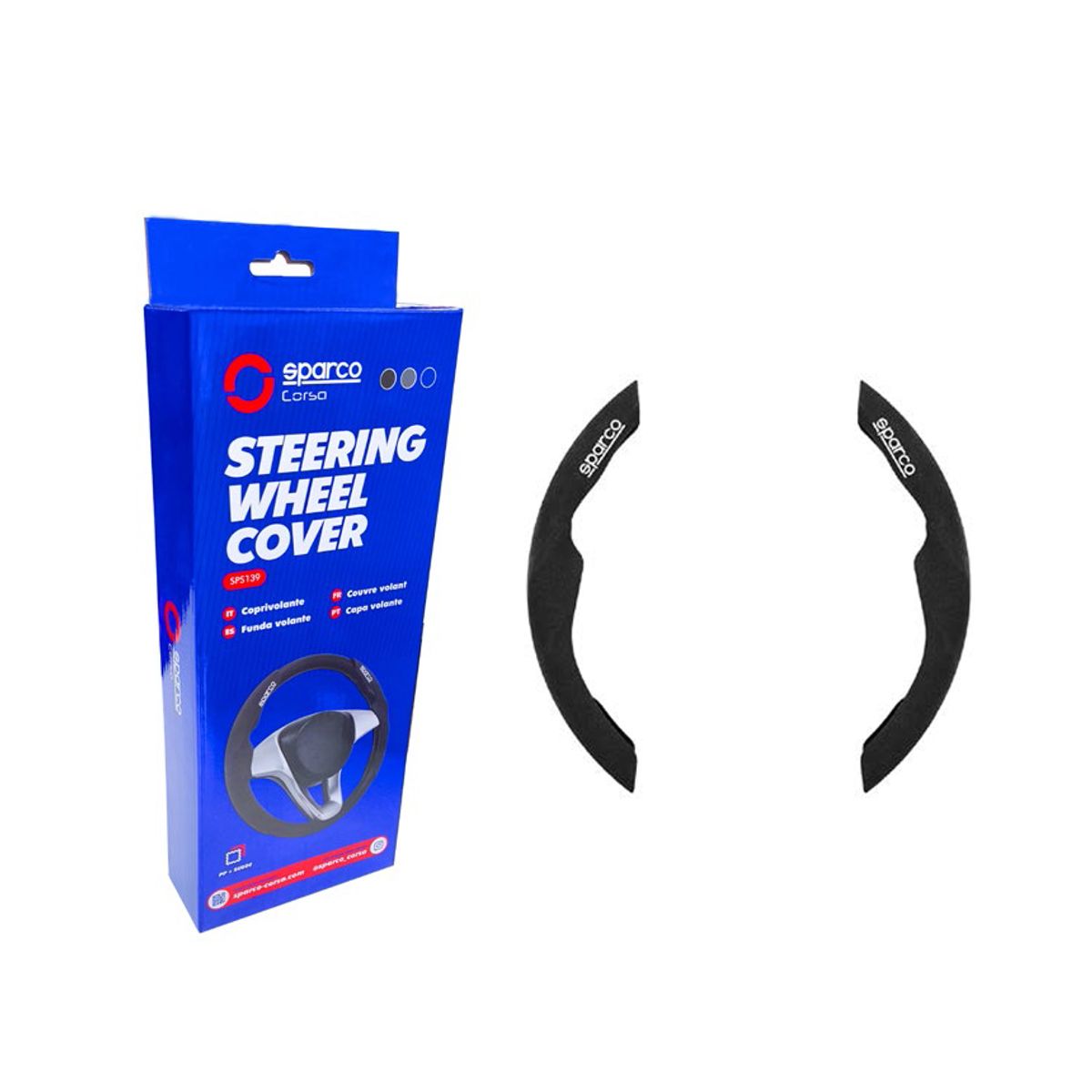 JET - Forro De Volante Antidelizante SPARCO Diseño Deportivo Negro