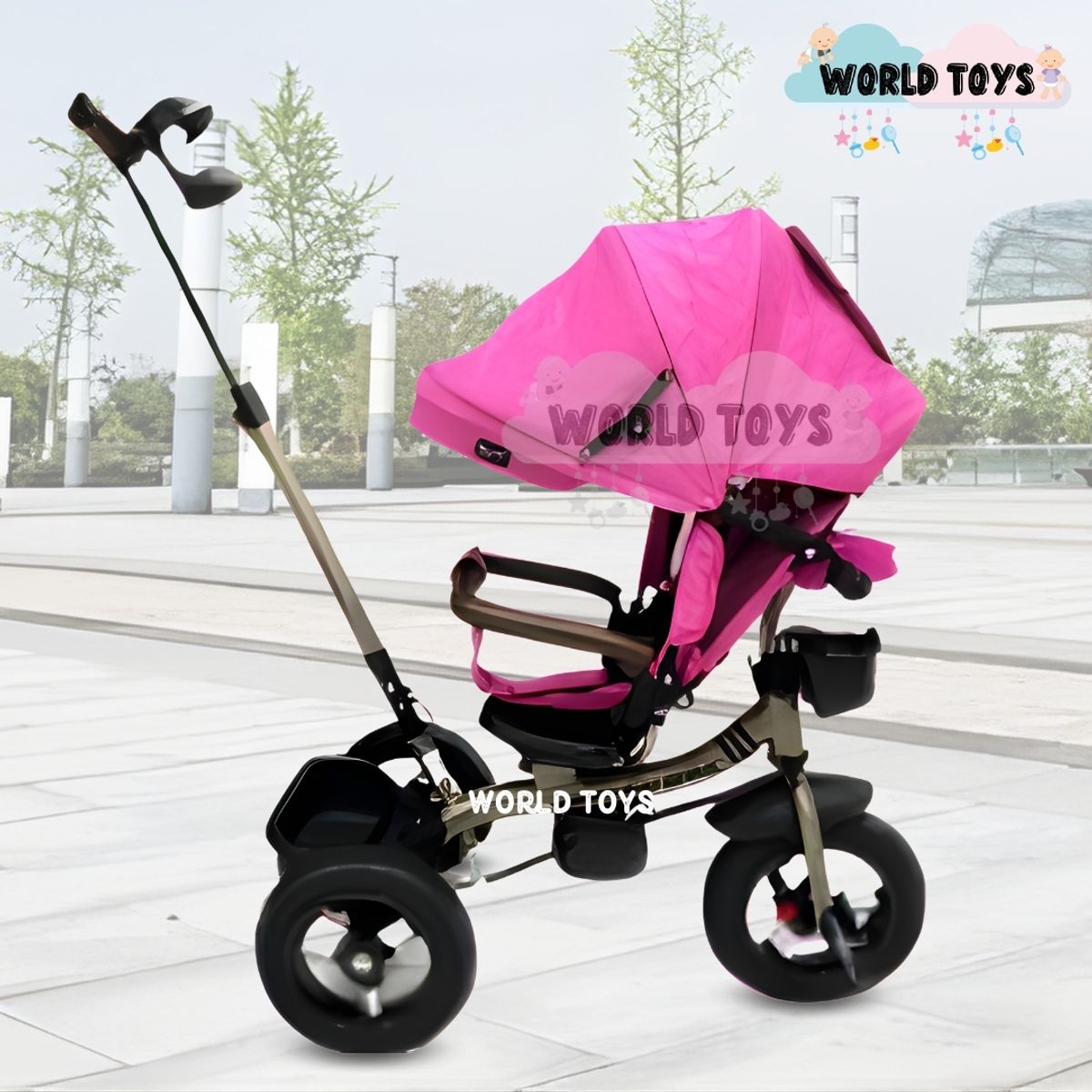 Baby - Triciclo Guiador Giratorio 3 en 1 «FORT PREMIUM» USB Pink