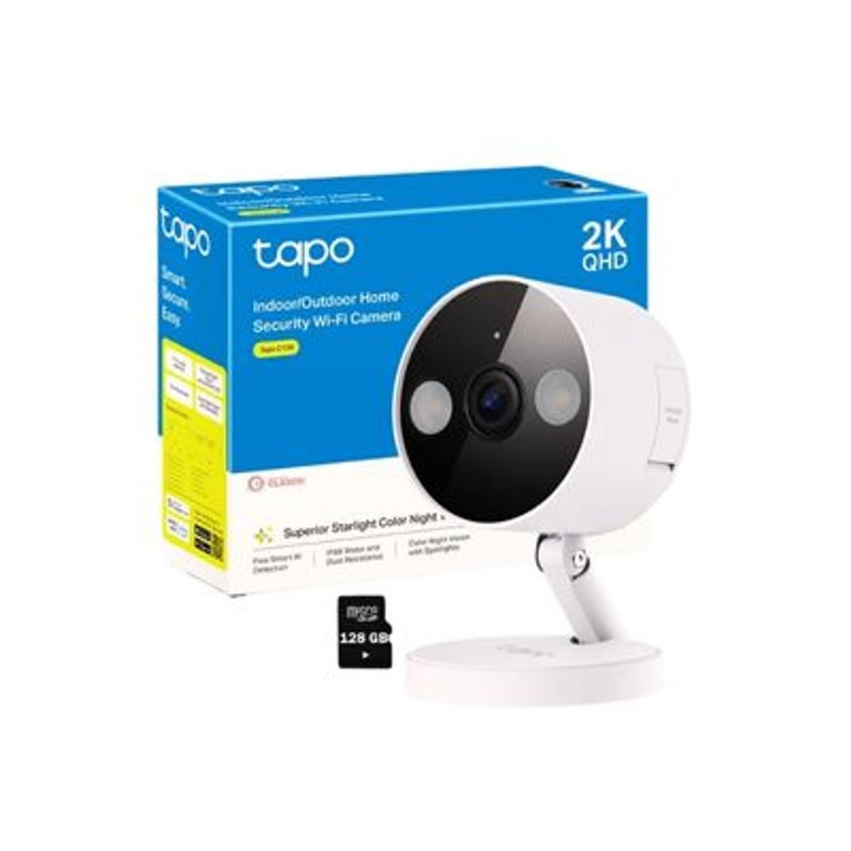 TP LINK - Cámara de Vigilancia IP Tapo C120 4MP 2K Exterior Noche Color