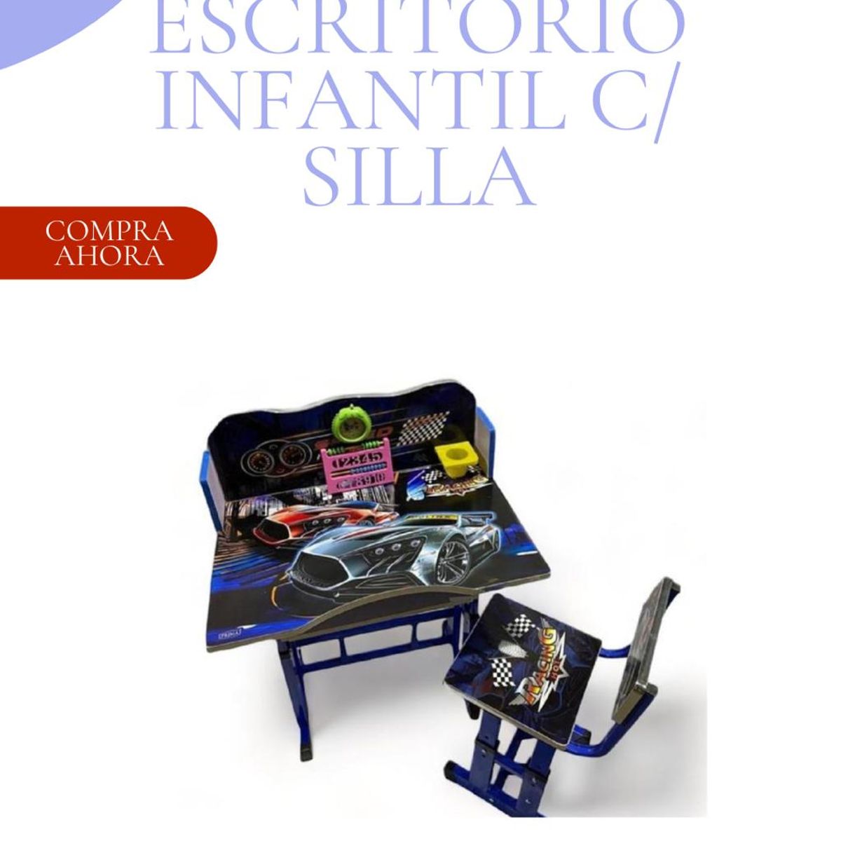 Escritorio infantil para niño con Silla - modelo carros, marca GENERICO - Foto Principal