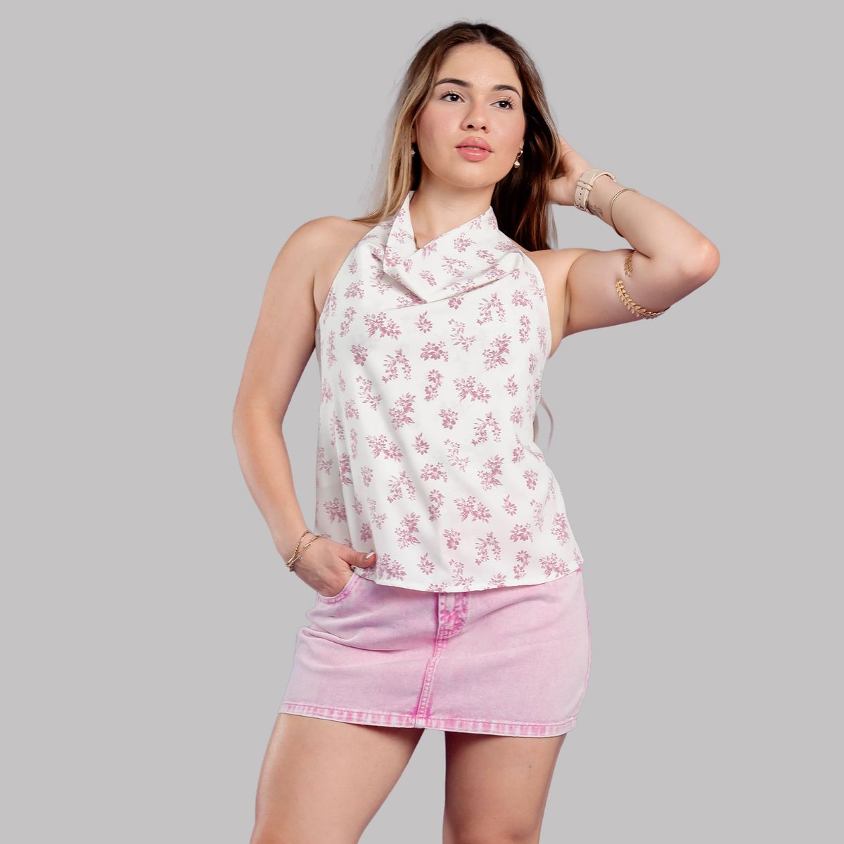 ROXJES JEANS - Blusa Satin Drapeado Mujer Roxjes