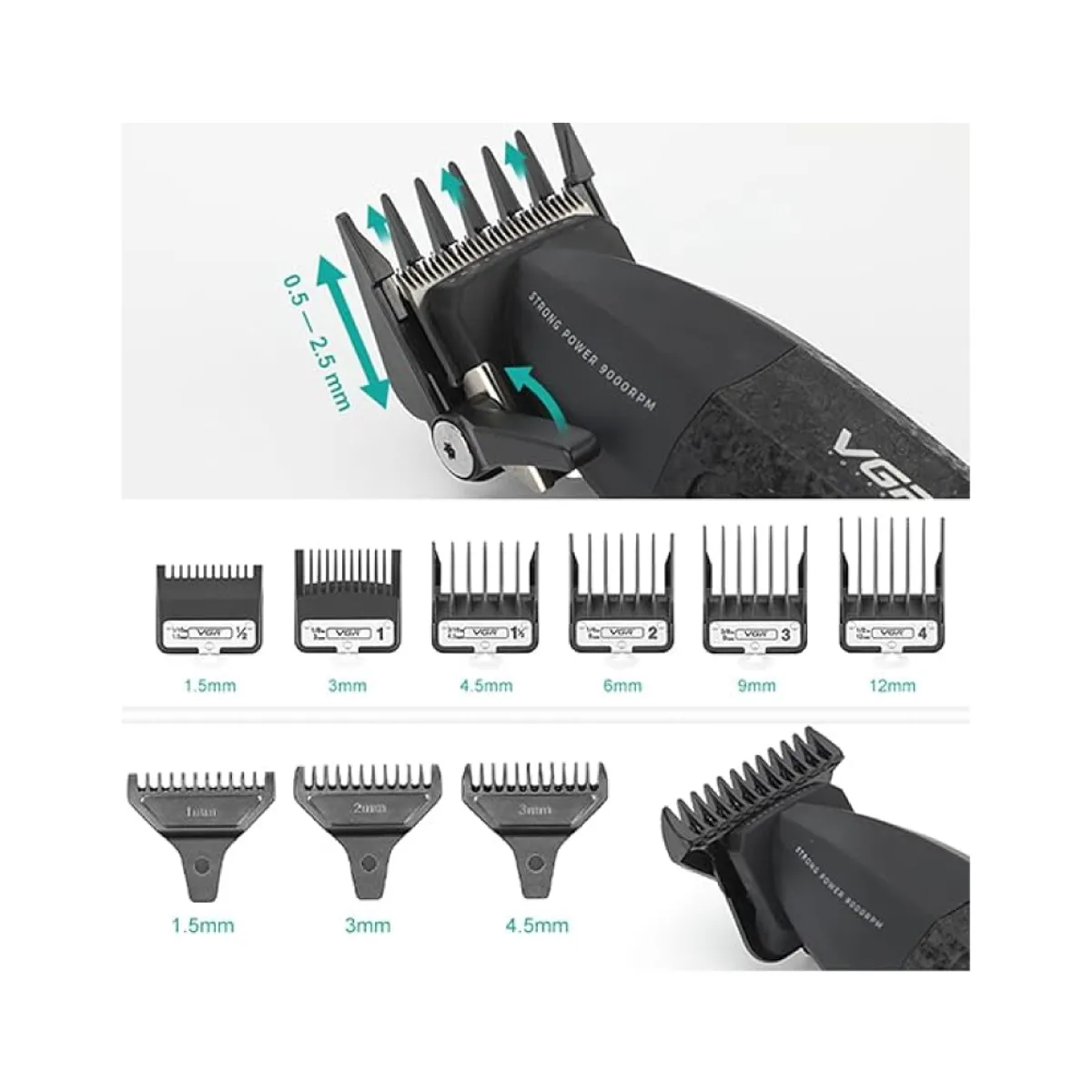 GENERICO - Maquina Barbería Pro Clipper Trimmer VGR V-640 S2 9000 Rpm