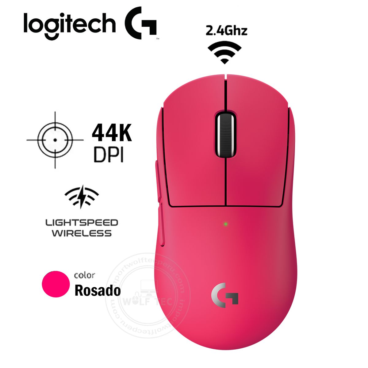 LOGITECH - Mouse Logitech G PRO X Superlight 2C 44K DPI /Wireless Lightspees/Lightfroce Hero 2 Rosado