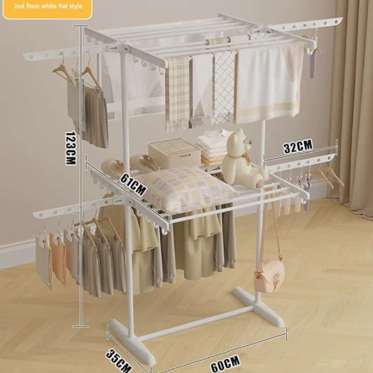 GENERICO - Perchero Organizador de Ropa y Accesorios de Dos Niveles