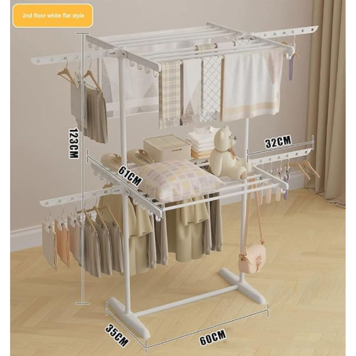 GENERICO - Perchero Organizador de Ropa y Accesorios de Dos Niveles