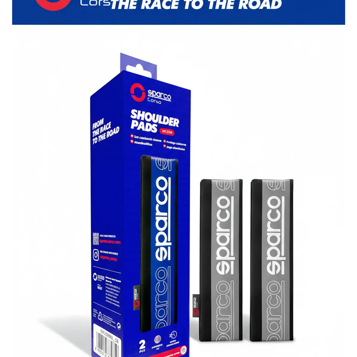 SPARCO - Almohadilla Protectora Cinturon De Seguridad SPARCO Gris