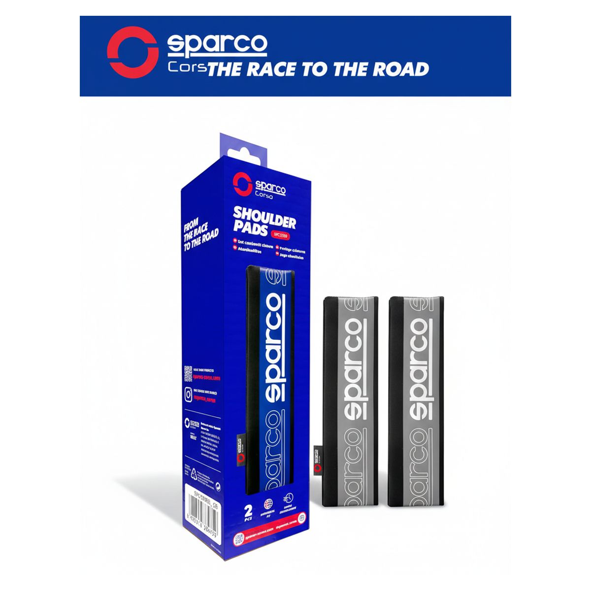 SPARCO - Almohadilla Protectora Cinturon De Seguridad SPARCO Gris