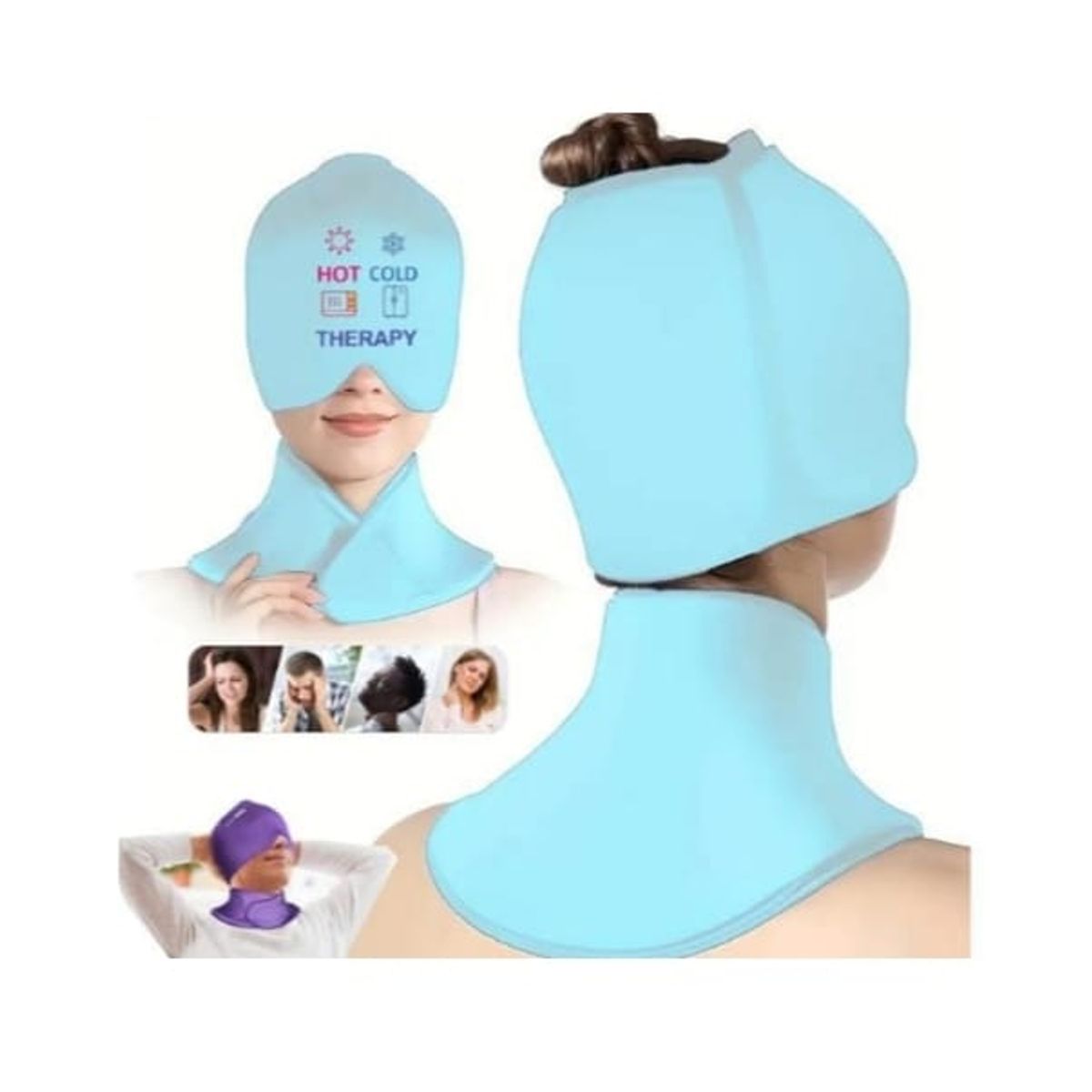GENERICO - PACK CERVICAL Y GORRO GEL TERAPIA FRIO CALOR