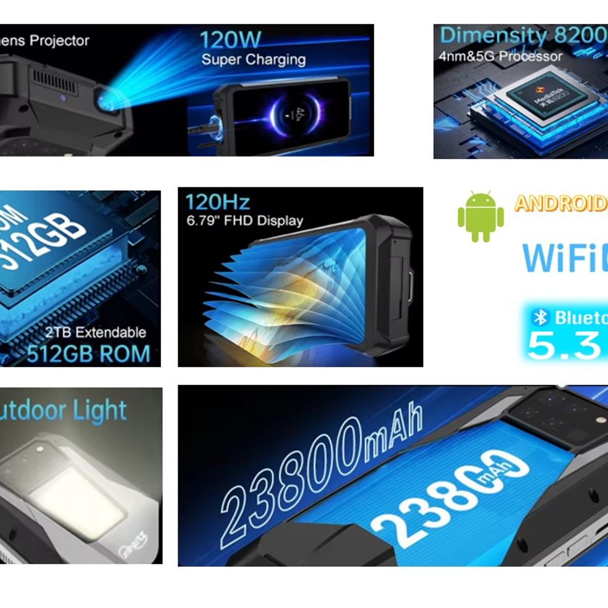 GENERICO - Celular Unihertz TANK 3 PRO FHD+ 6.79” ,512gb Rom+16gb ram, Negro