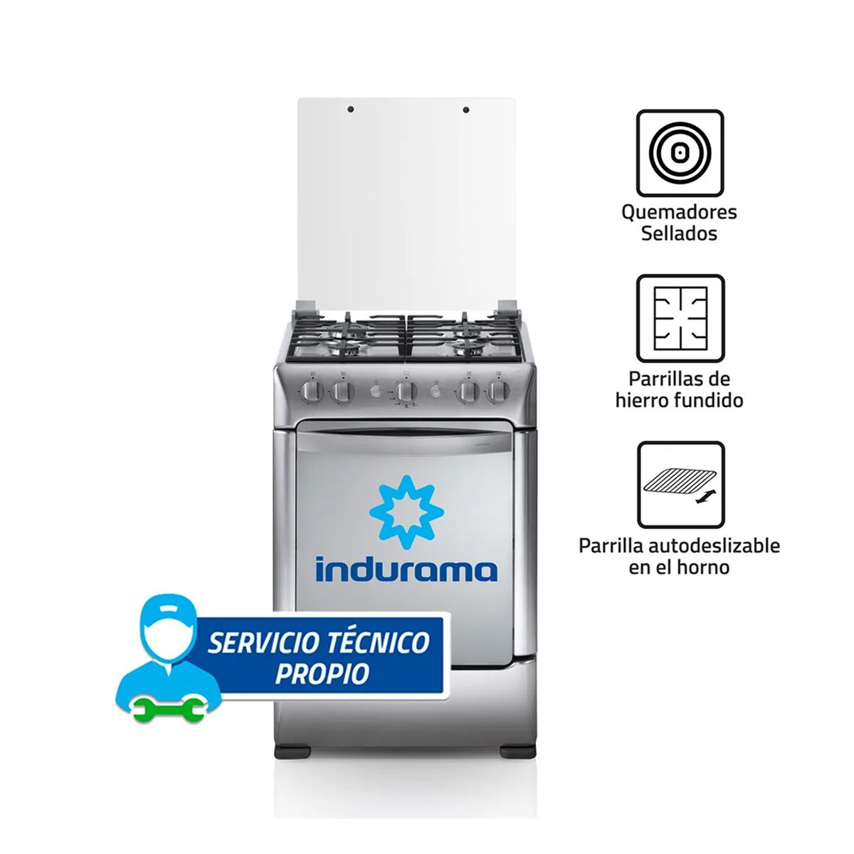 INDURAMA - Cocina a Gas Indurama 4 Quemadores Coruña QUARZO