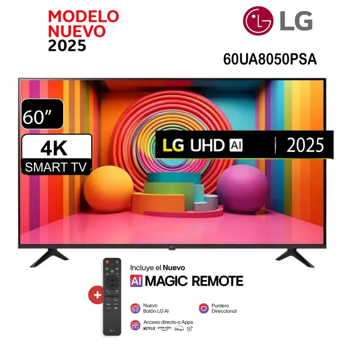 LG - Televisor LG 60 Smart WebOs 60UA8000PSB UHD 4K  AI