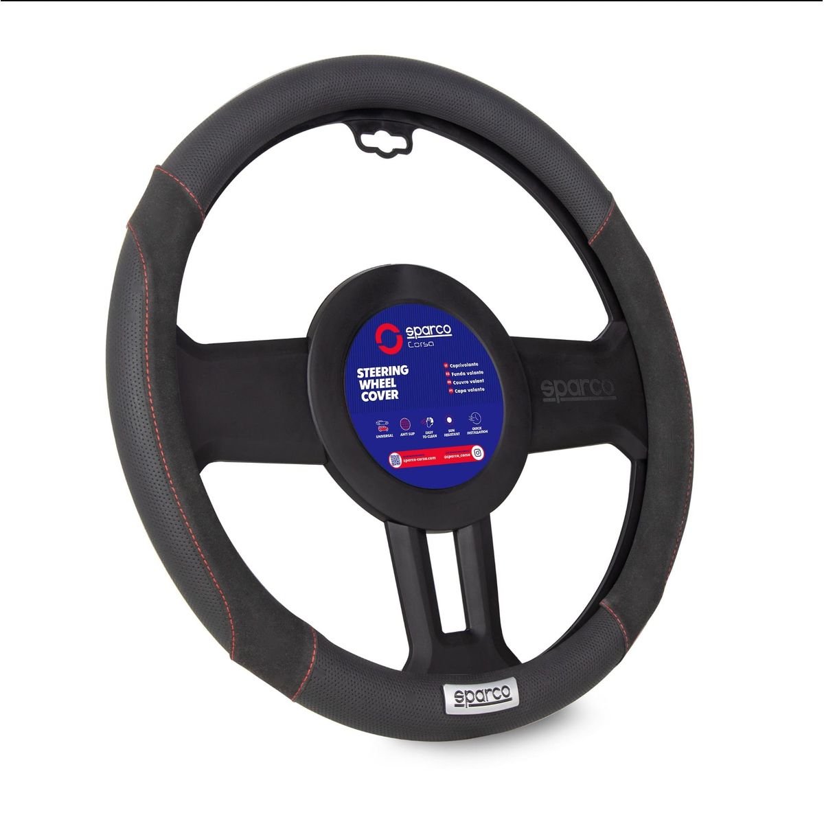 JET - Forro De Timóm SPARCO Premiun Antidelizante Para Auto 1 Pcs