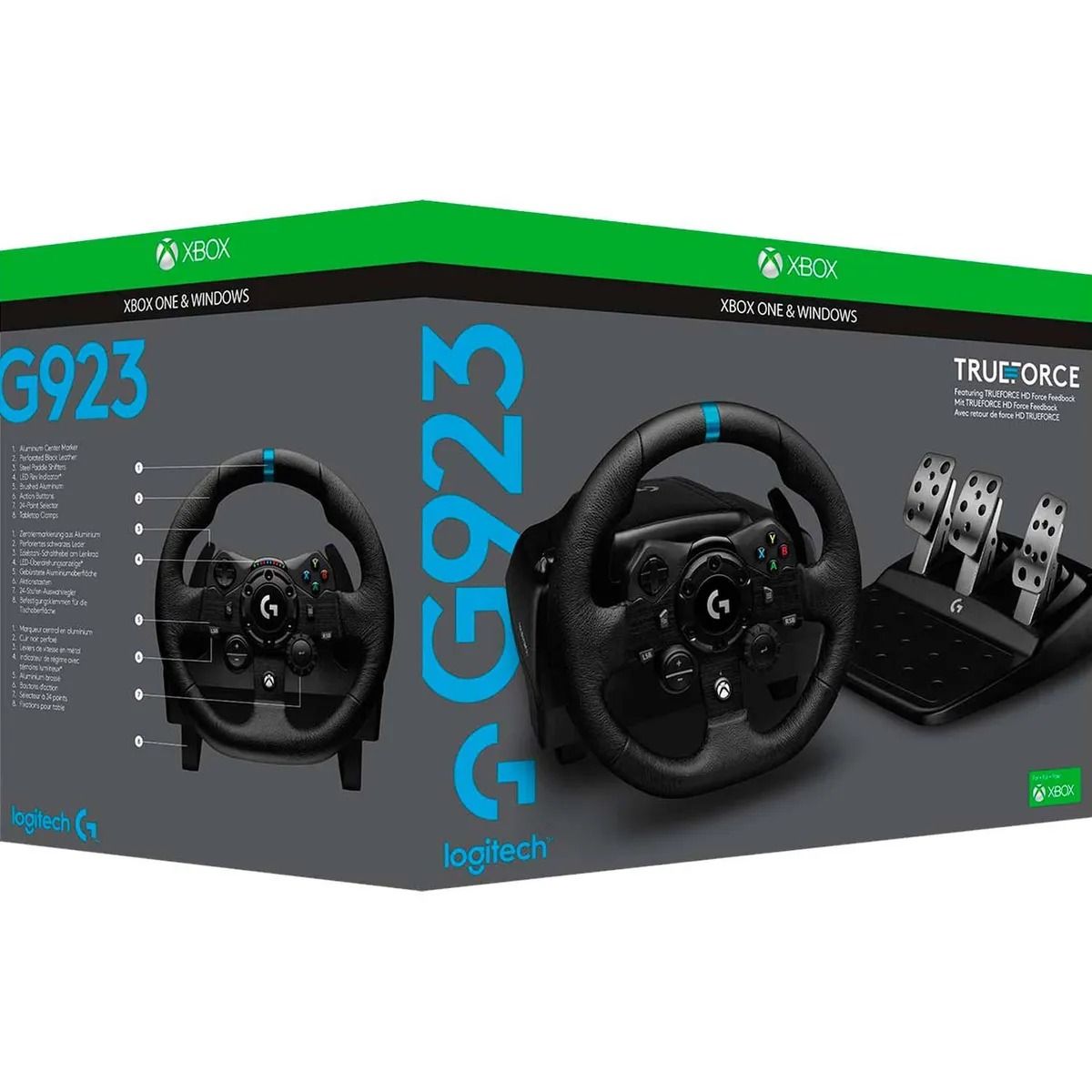 LOGITECH - Timón Logitech G923 Racing Wheel con Pedales  Force Feedback  PS  PC/Xbox