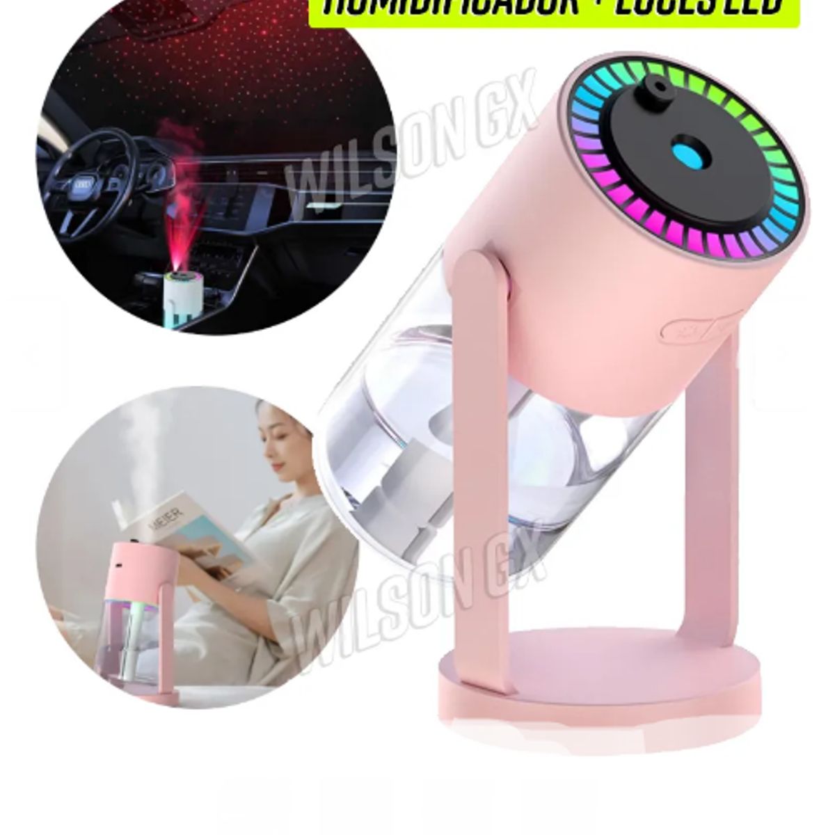 GENERICO - Humidificador para auto y dormitorio con luz led difusor aroma USB