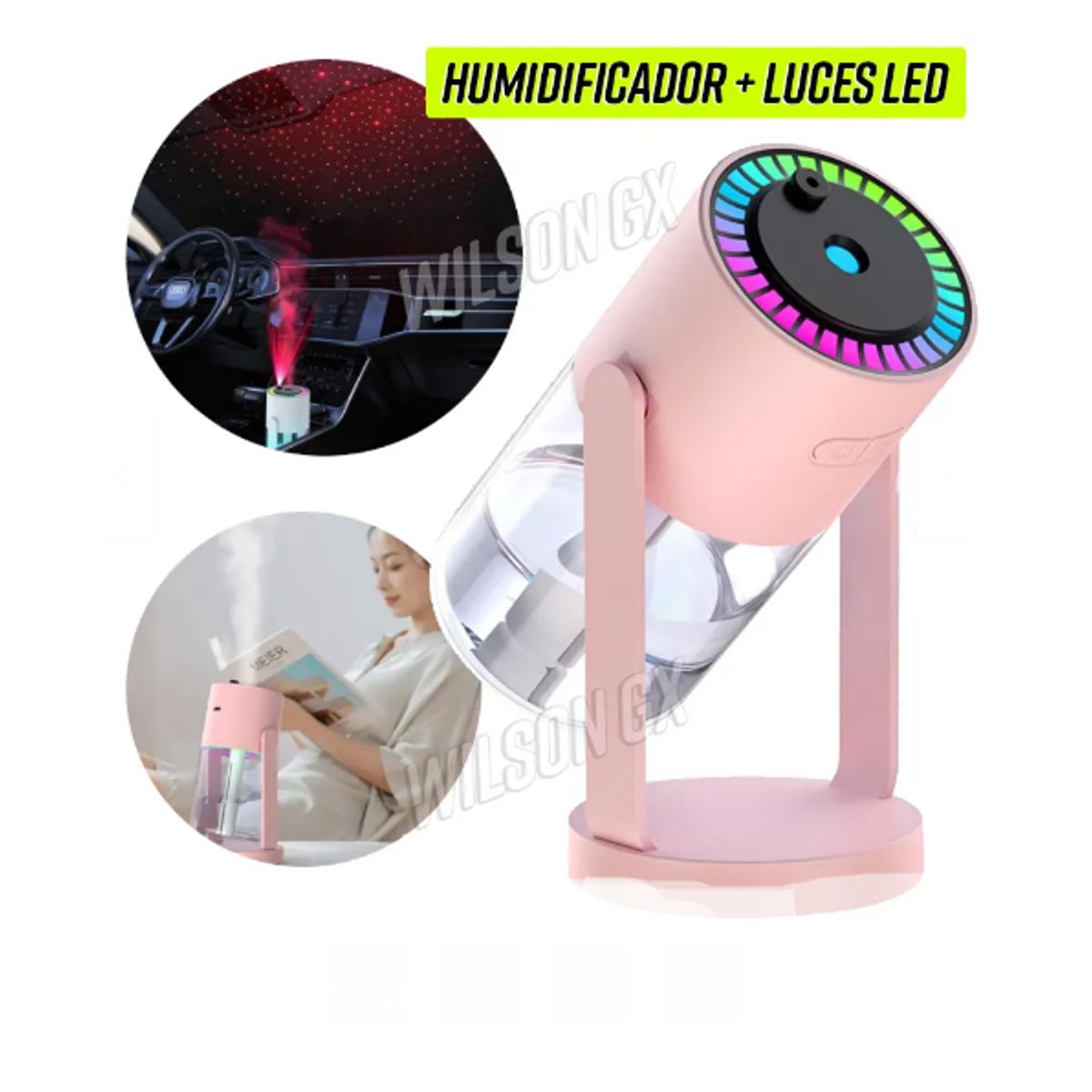 GENERICO - Humidificador para auto y dormitorio con luz led difusor aroma USB