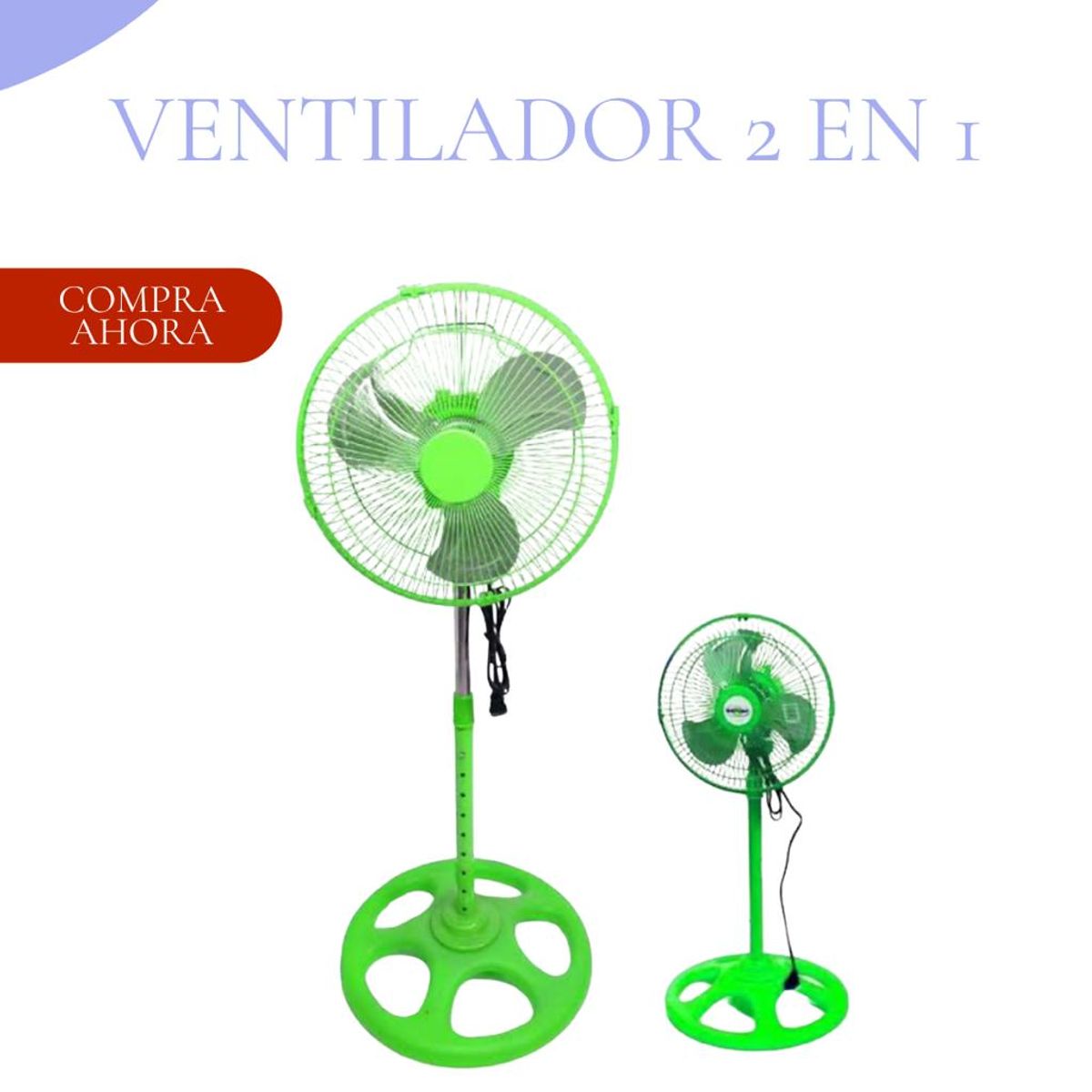 GENERICO - Ventilador Multifuncional 2 en 1 de Alto Rendimiento – Color Verde