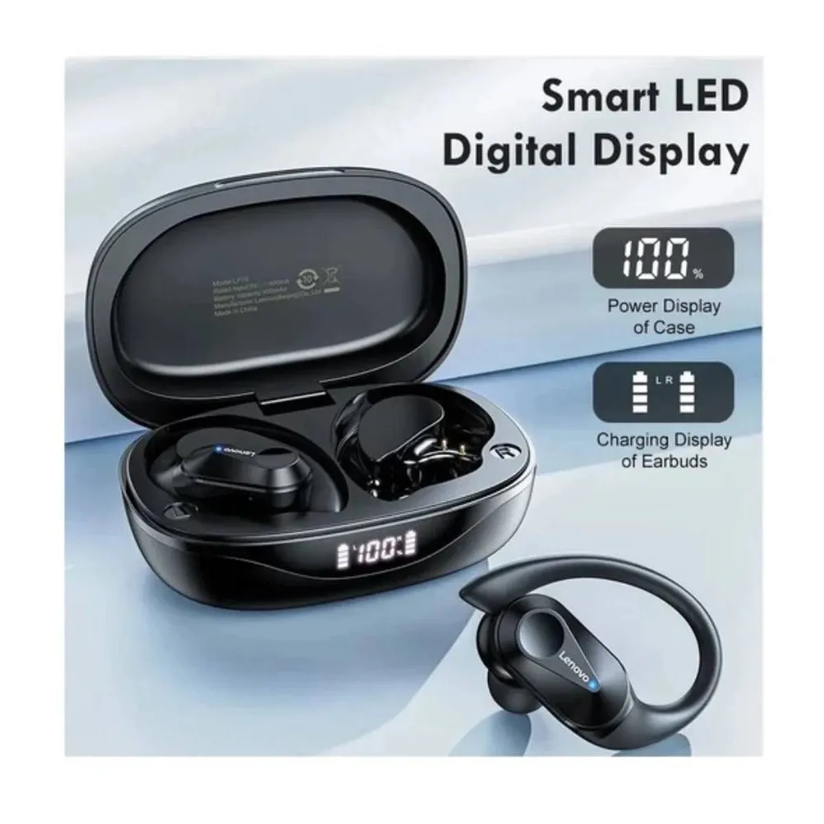 LENOVO - Audifono Bluetooth Lenovo LP75 Sports Wireless 5.3 - Negro