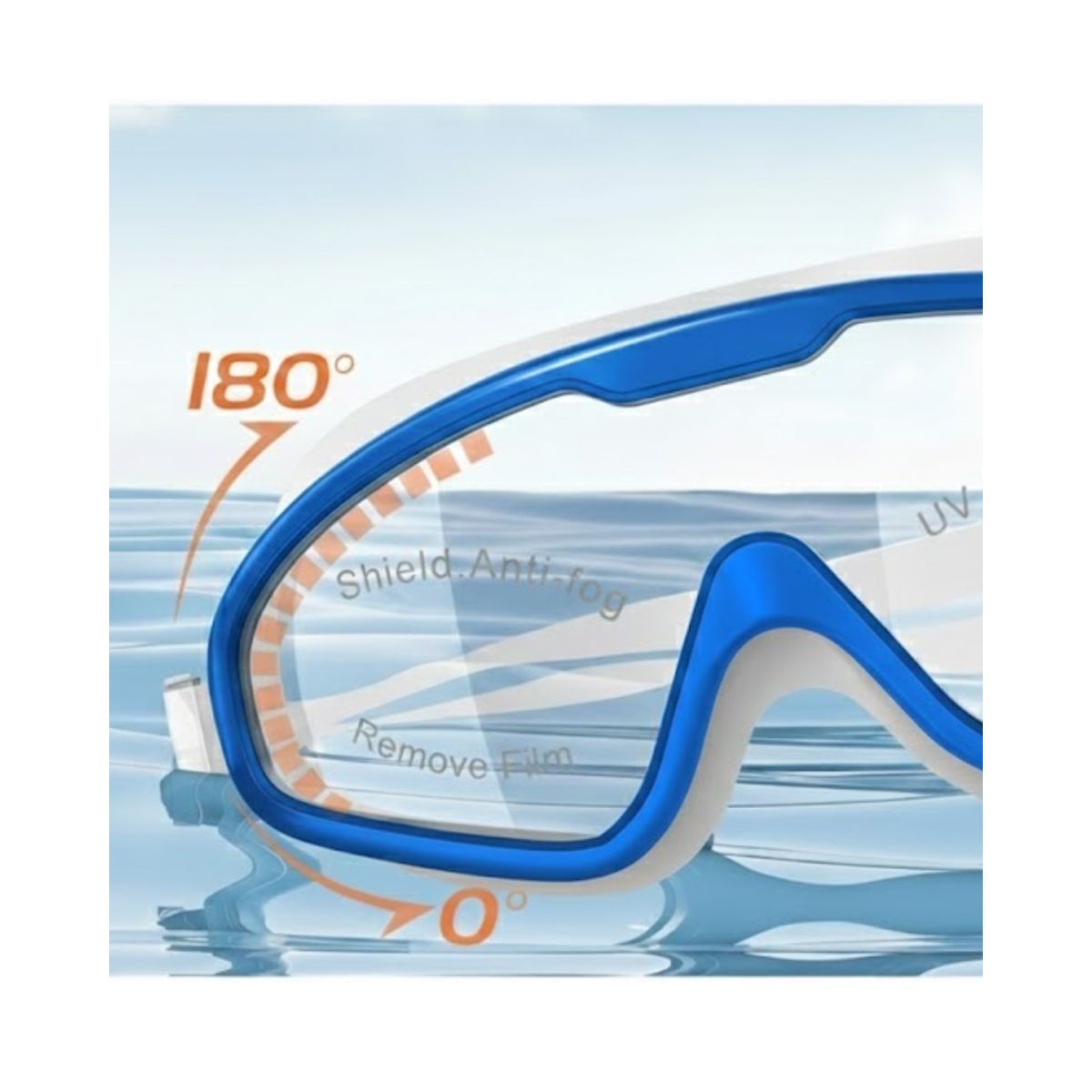 ROHS - Lentes de Natación con Protección UV y Tapones de Oído - Color azul