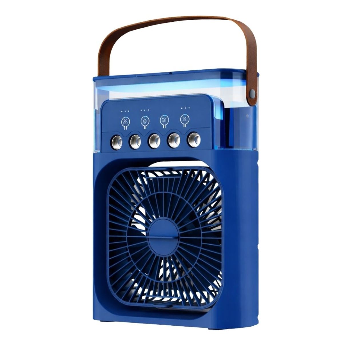 GENERICO - Ventilador Enfriador de Aire Portátil USB con Humidificador Luz LED y Temporizador