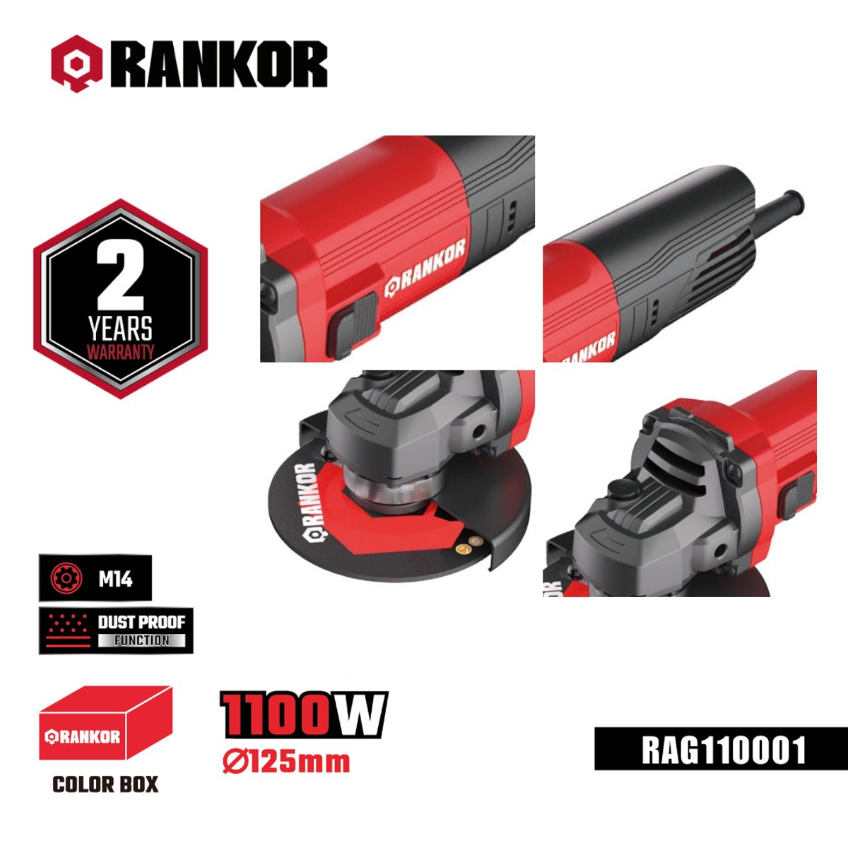 RANKOR - Esmeril Angular Rankor 5″ de 1100W modelo RAG110001