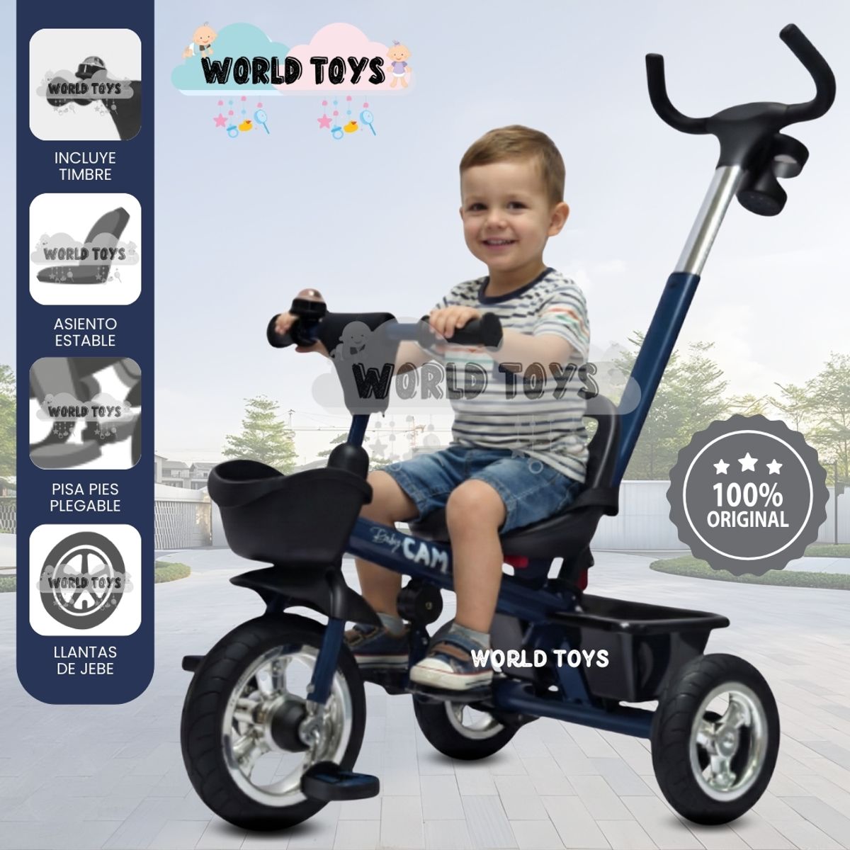 Baby - Triciclo Guiador 2 en 1 «BOOTH» Edición Limitada Blue